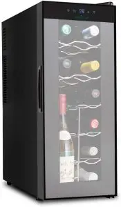 Nutrichef 12 Bottle Thermoelectric Wine Cooler Refrigerator