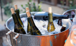 Wine Bottles in an Ice Bucket